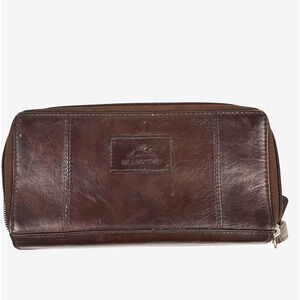 Mancini Casablanca Collection RFID Secure Ladies Trifold Wing Wallet Brown